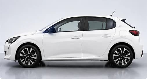 Peugeot 208 en renting — perfil lateral