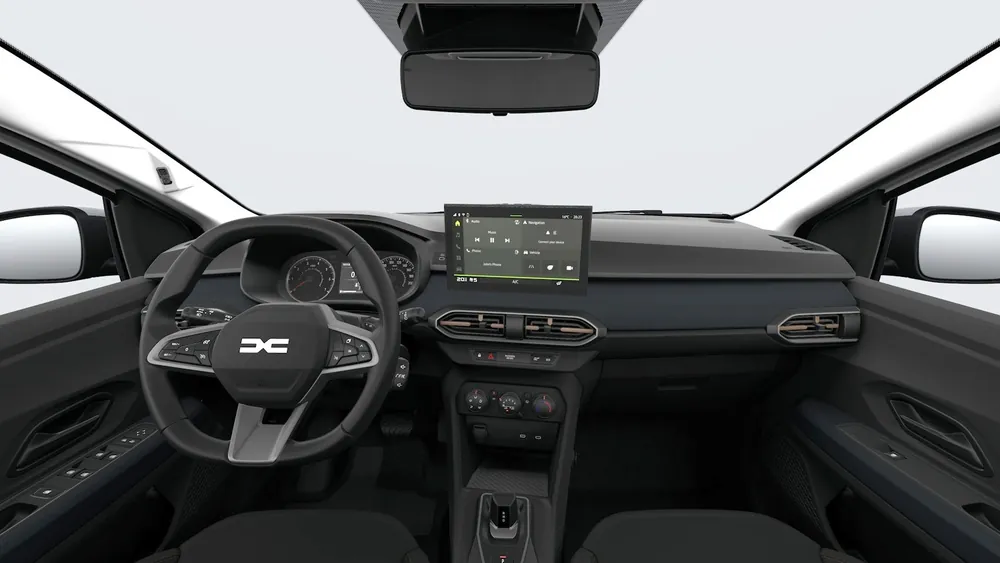 Dacia Sandero en renting — salpicadero con cambio automático