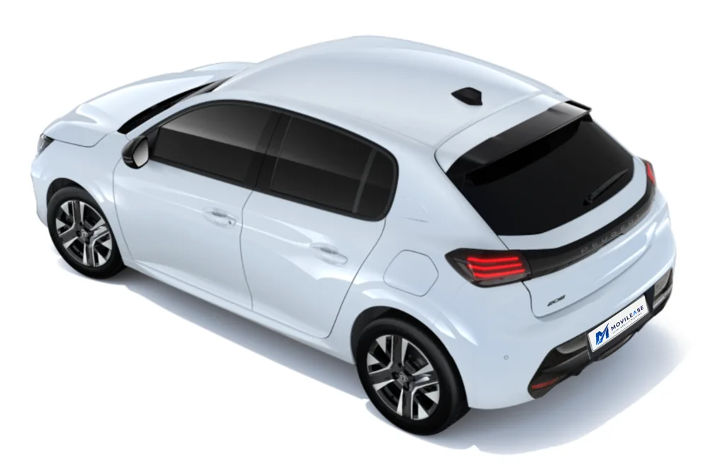 Peugeot 208 Allure en Blanco Okenite — vista trasera desde arriba