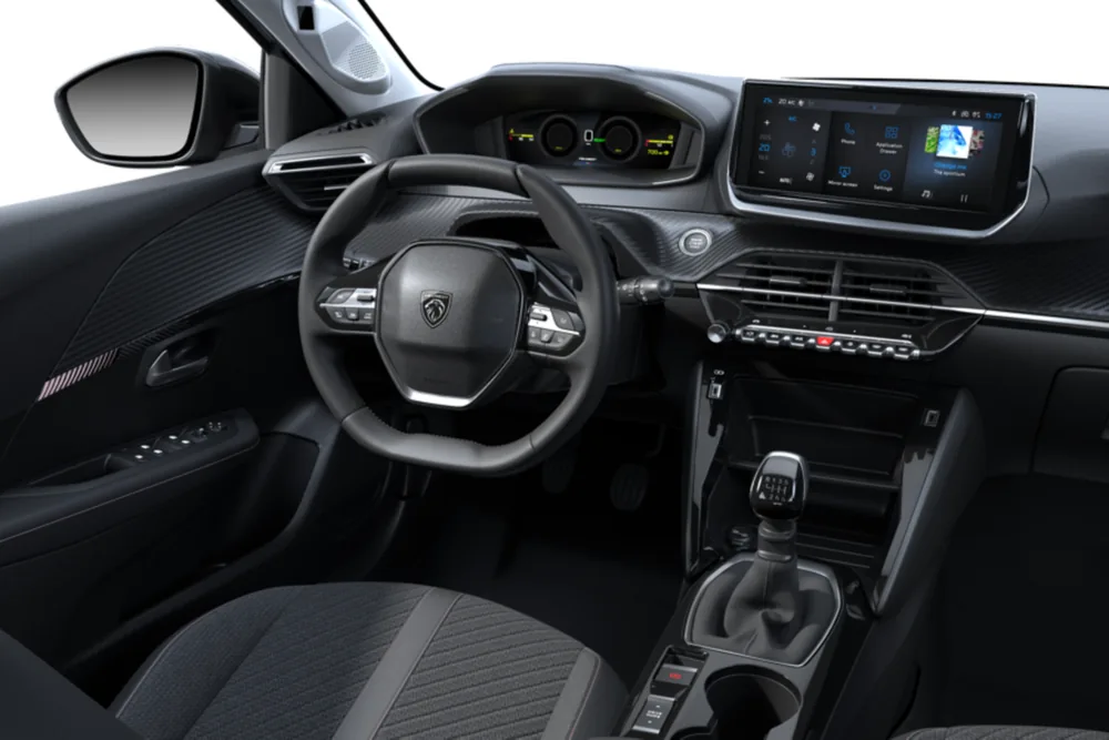 Peugeot 208 Allure — puesto de conducción con i-Cockpit y cambio manual de seis velocidades