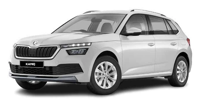 Škoda Kamiq en renting — vista frontal tres cuartos