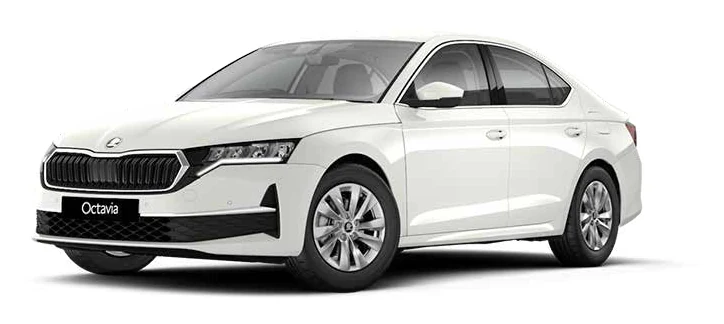 Škoda Octavia en renting — vista frontal tres cuartos